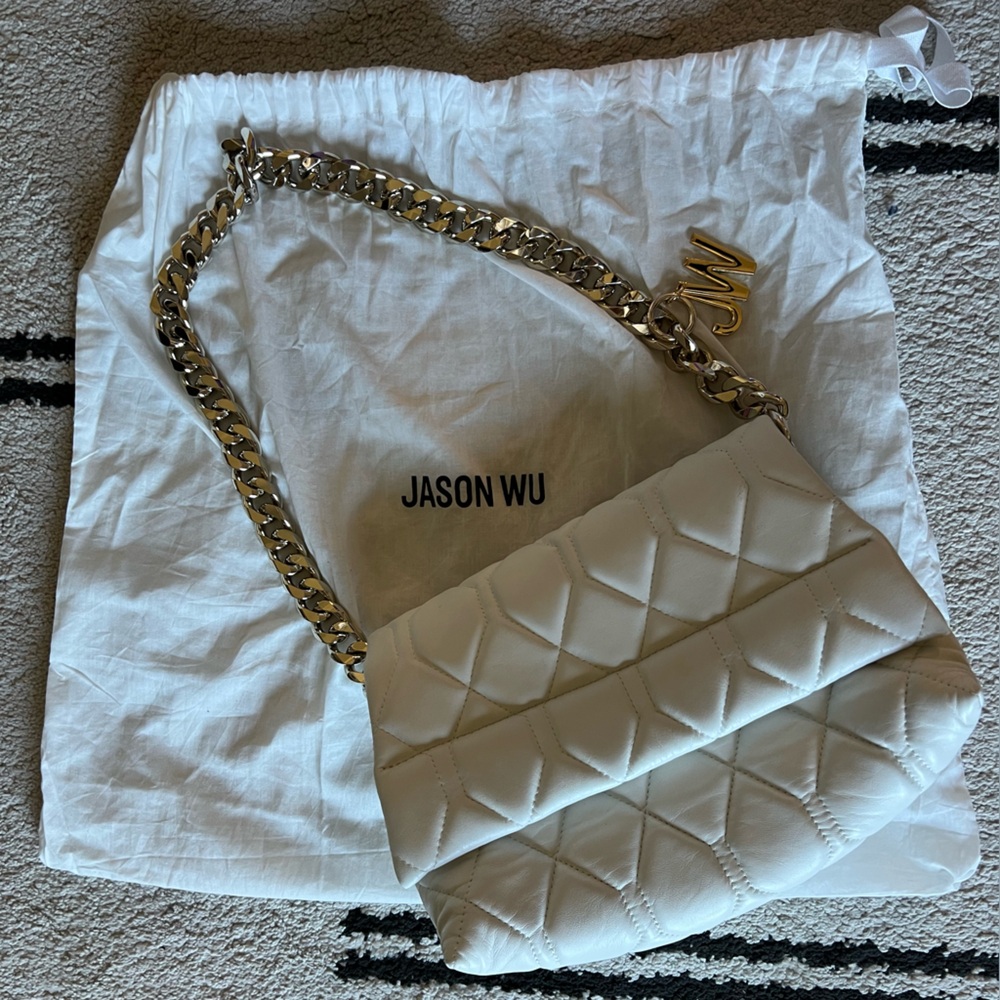 JASON WU Kin Quilted Leather Shoulder Bag - White